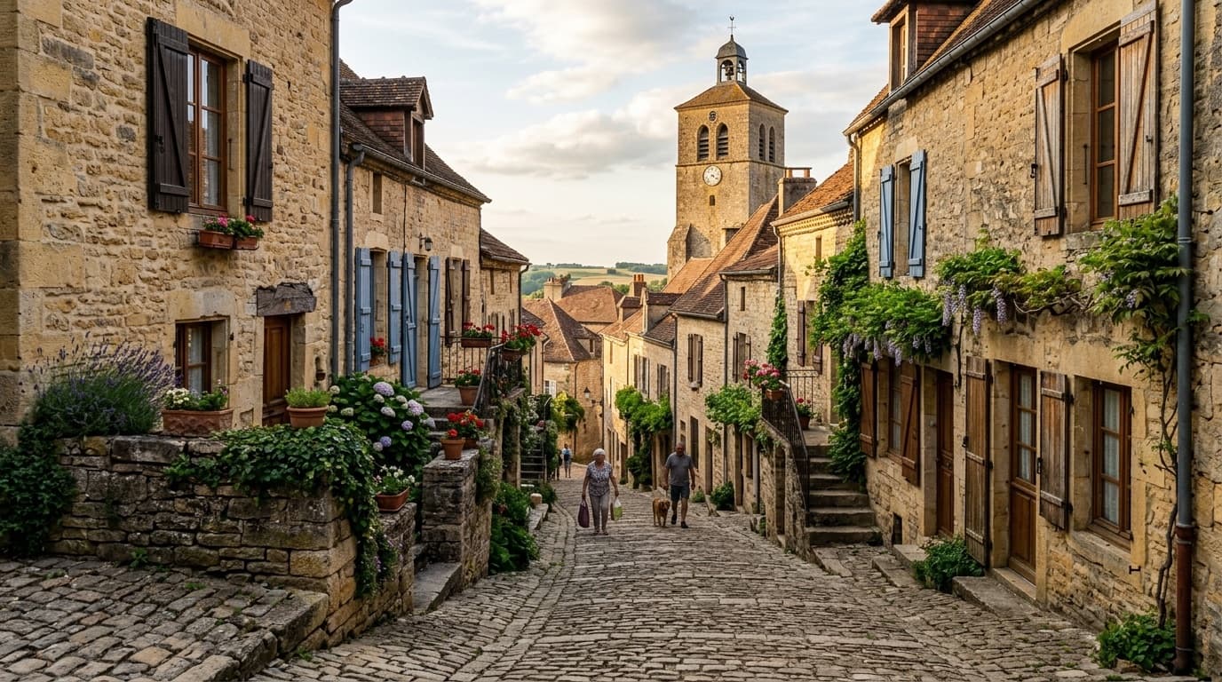 Rue et bâti de Fontaine-lès-Dijon, commune desservie par nos électriciens