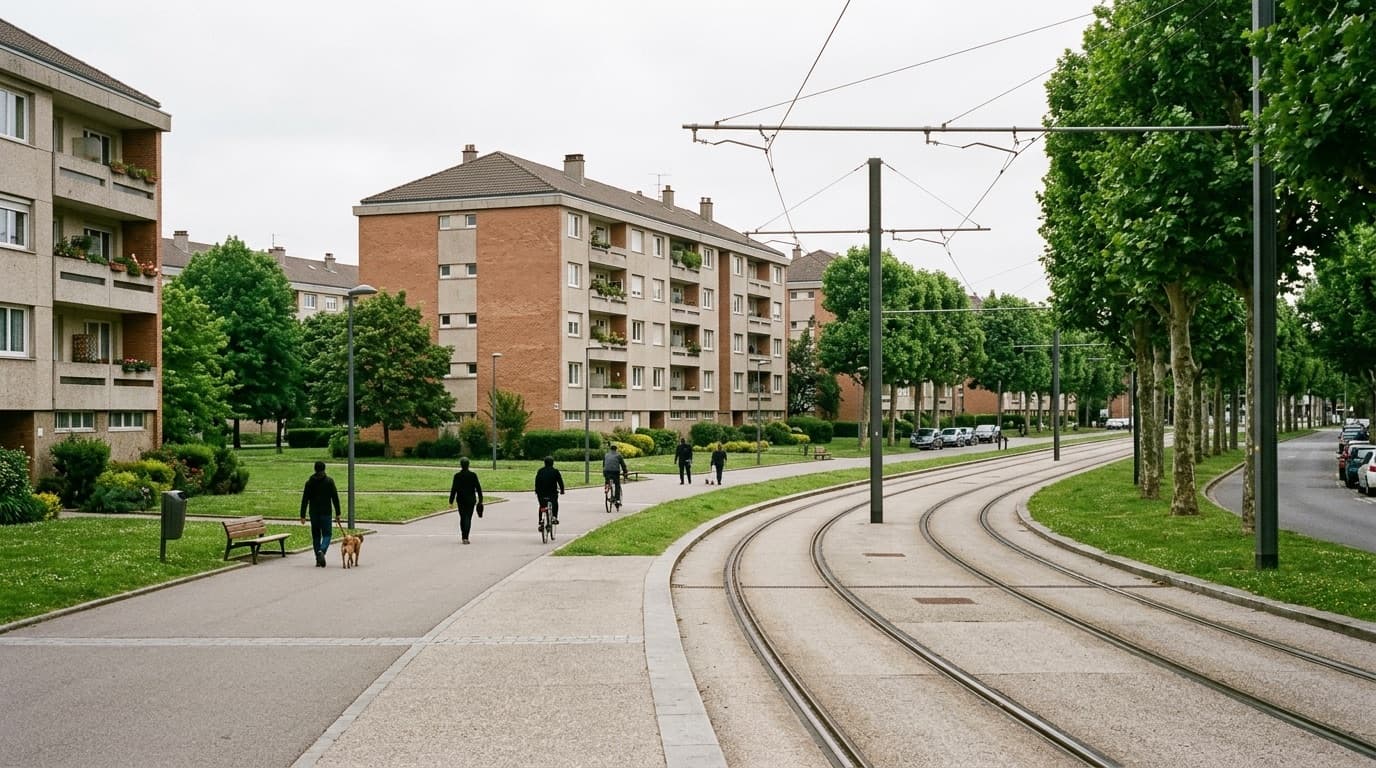 Rue et bâti de Quetigny, commune desservie par nos électriciens